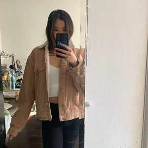 brandy sherpa corduroy jacket